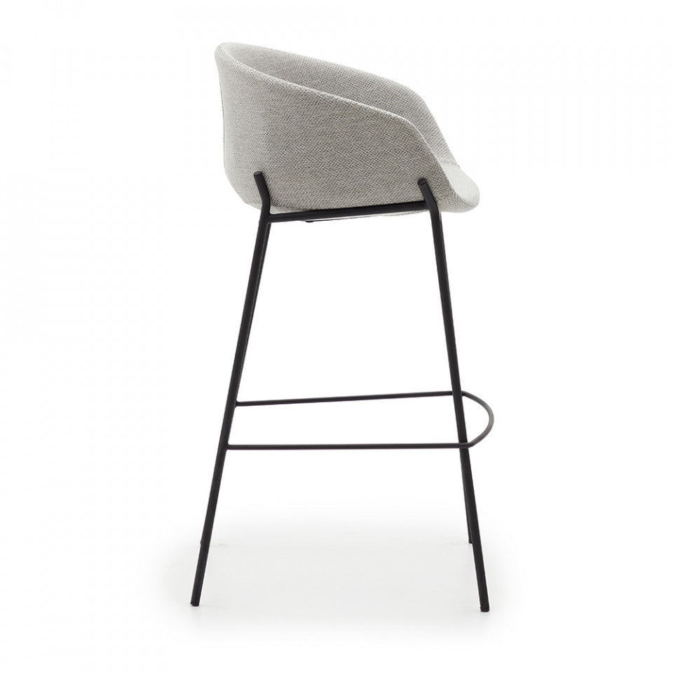 Scaun bar gri deschis din metal Yvette Kave Home