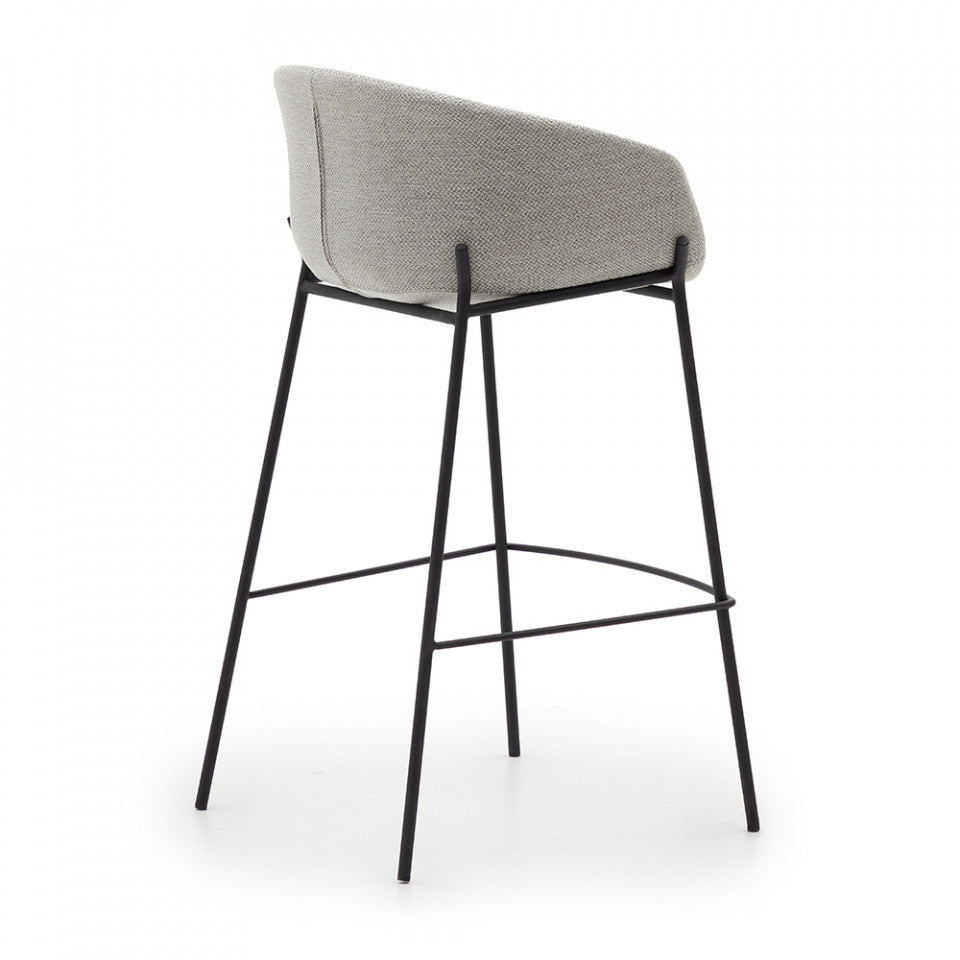 Scaun bar gri deschis din metal Yvette Kave Home