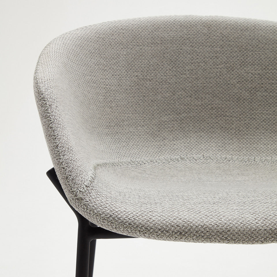 Scaun bar gri deschis din metal Yvette Kave Home