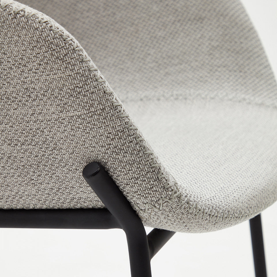Scaun bar gri deschis din metal Yvette Kave Home