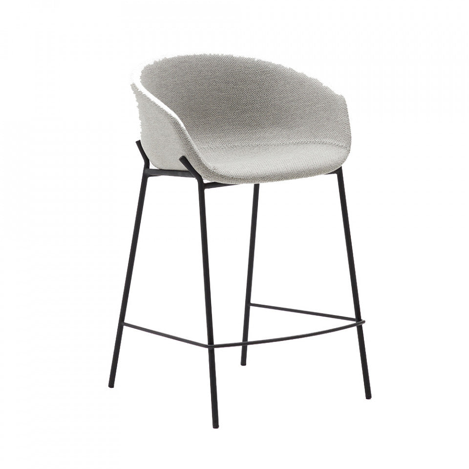 Scaun bar gri deschis din metal Yvette Kave Home
