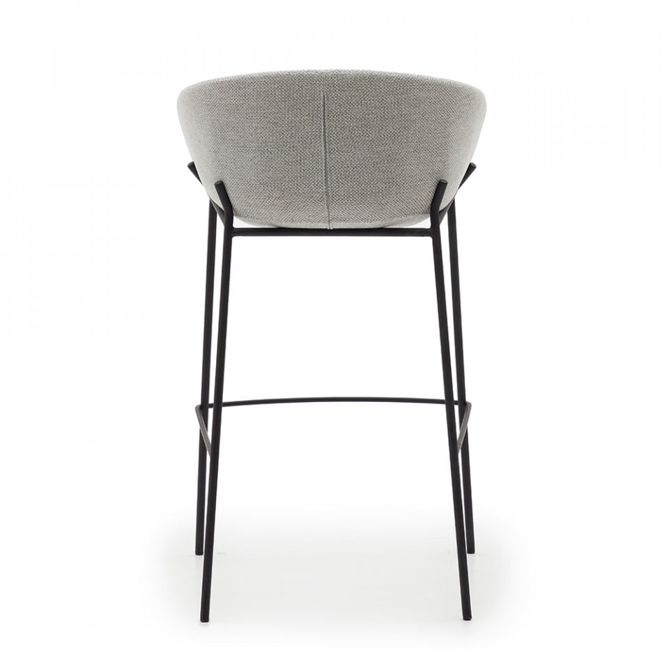 Scaun bar gri deschis din metal Yvette Low Kave Home