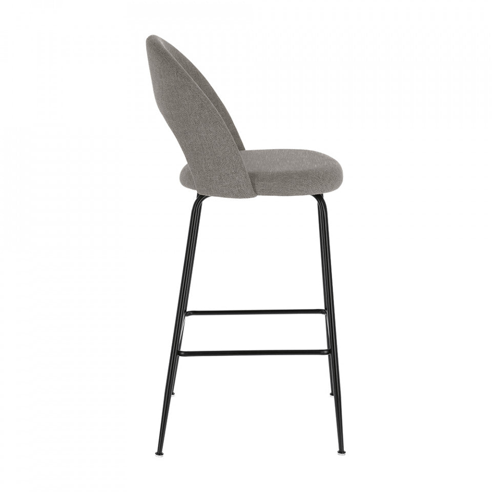 Scaun bar gri deschis din textil Mahalia Kave Home