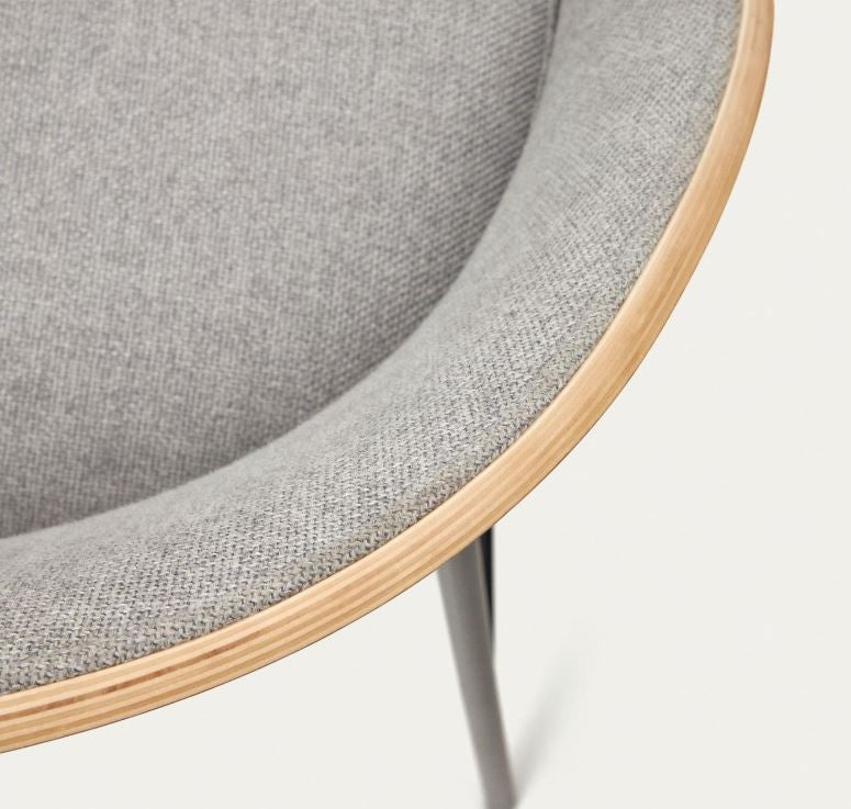 Scaun bar gri deschis/maro din textil Eamy Kave Home
