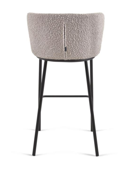 Scaun bar gri din textil Ciselia Style Kave Home