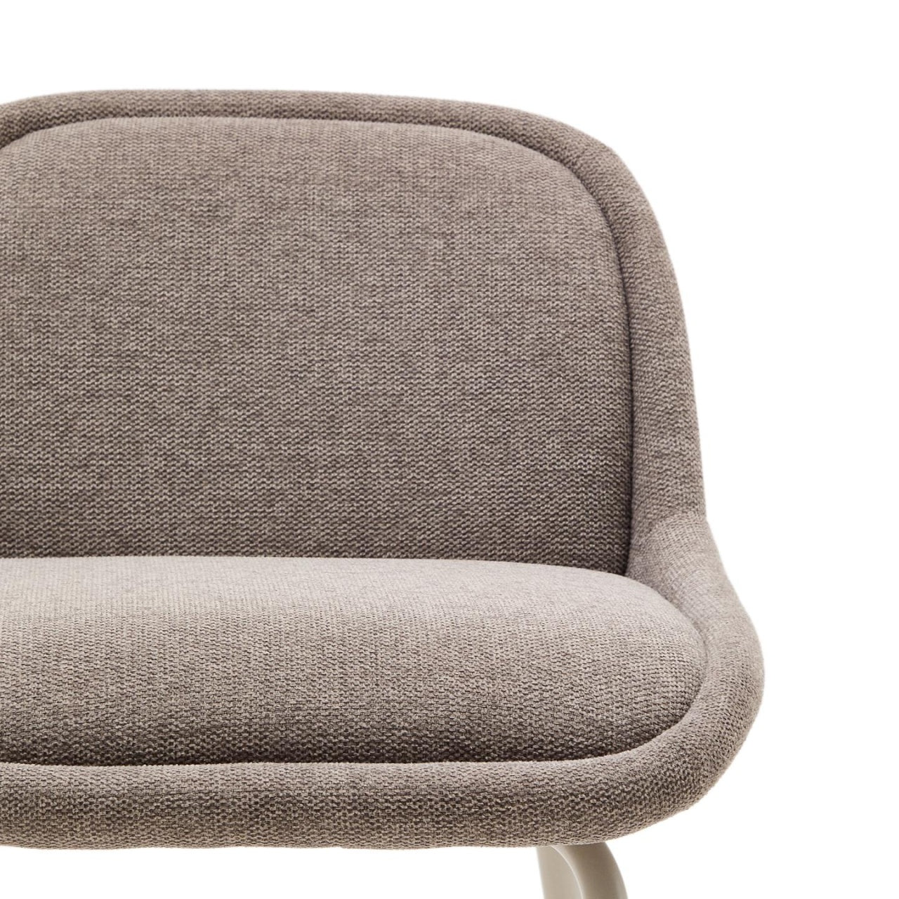Scaun bar maro deschis/bej din textil Aimin Chenille Kave Home