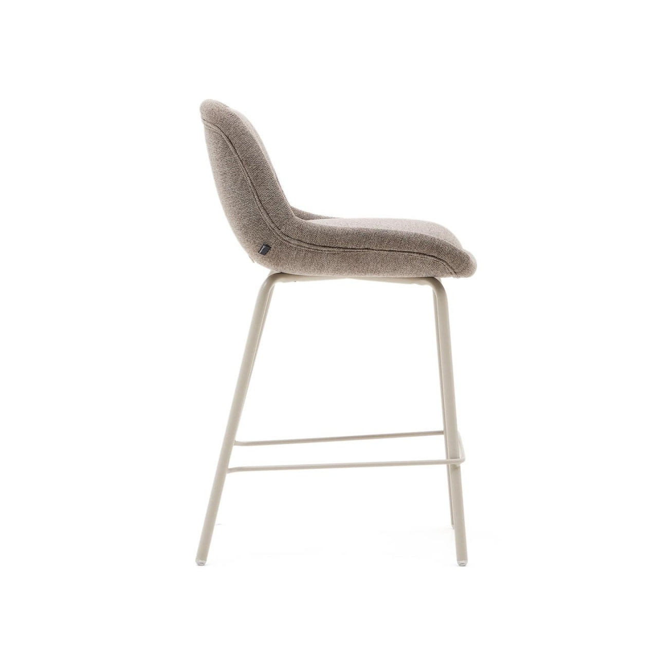 Scaun bar maro deschis/bej din textil Aimin Chenille Kave Home