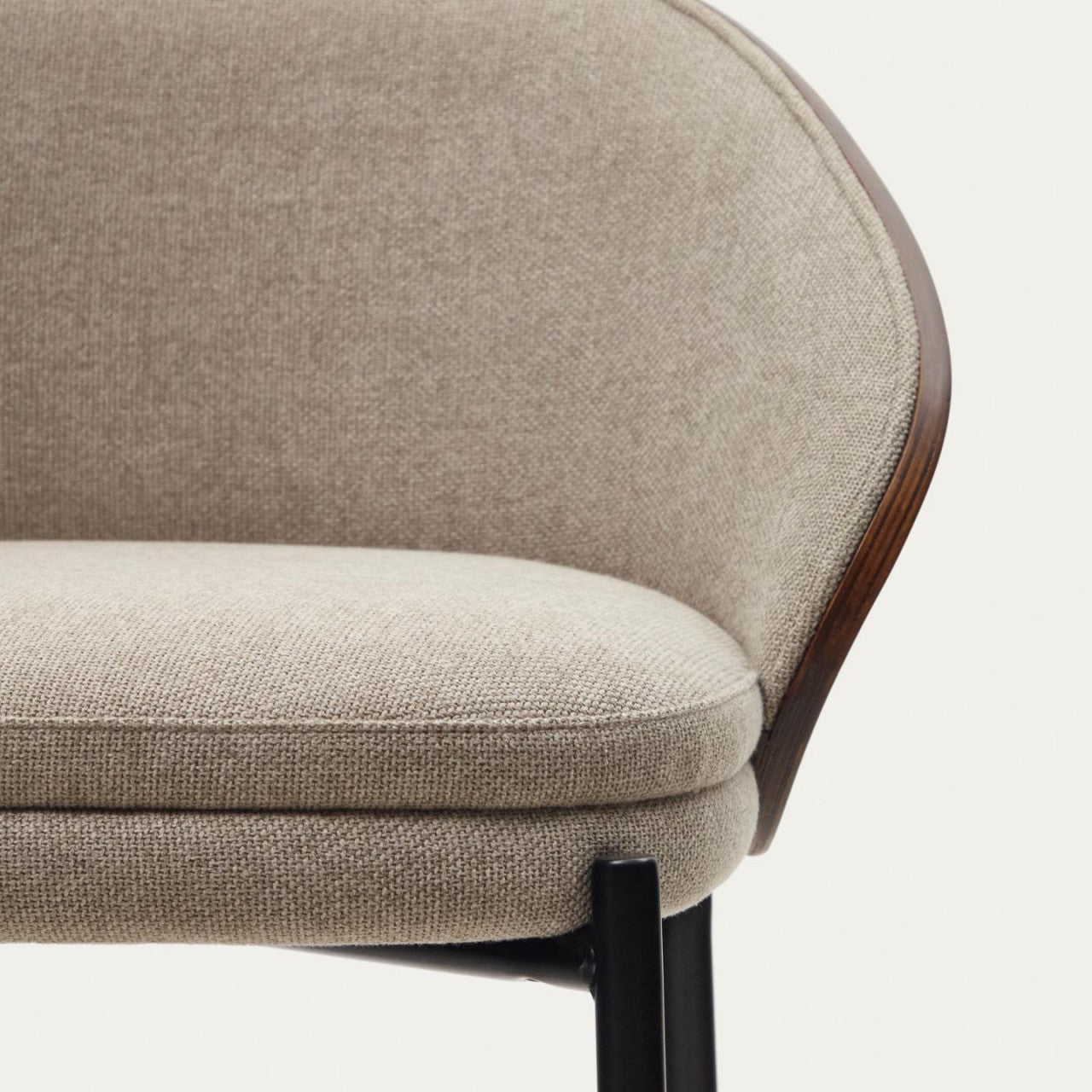 Scaun bar maro deschis/maro din textil Eamy Low Kave Home