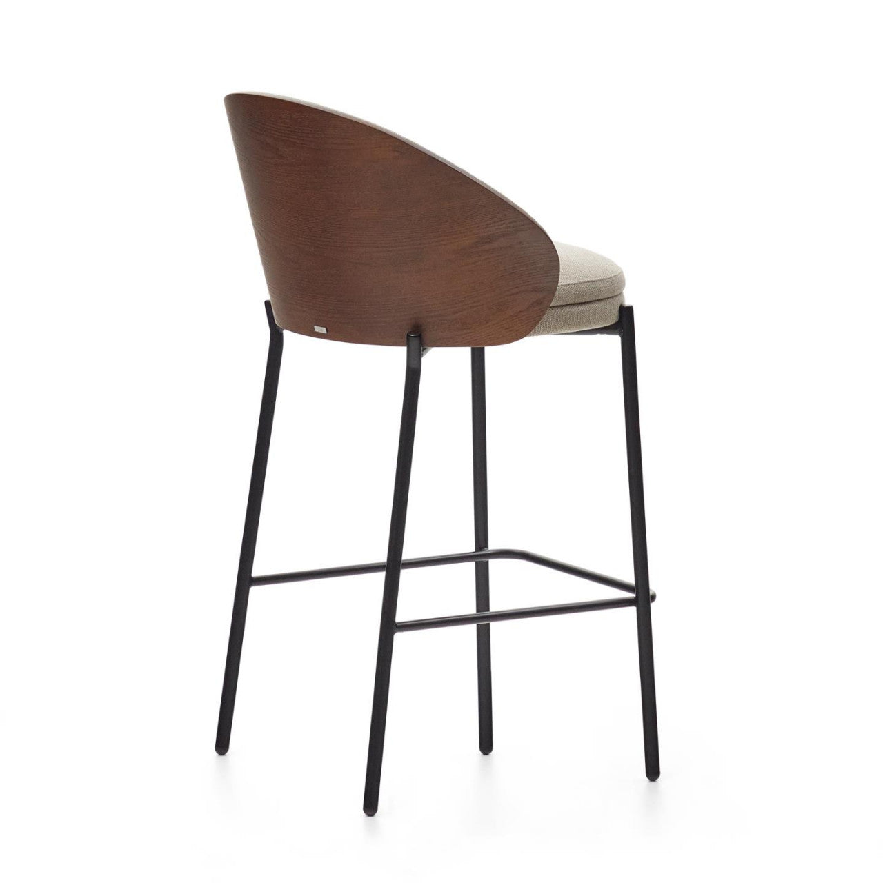 Scaun bar maro deschis/maro din textil Eamy Low Kave Home