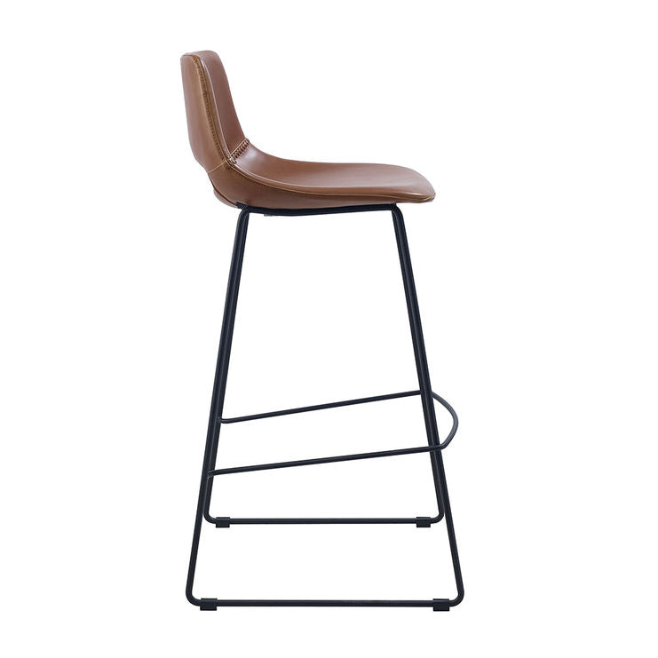 Scaun bar maro din piele ecologica Zahara Kave Home