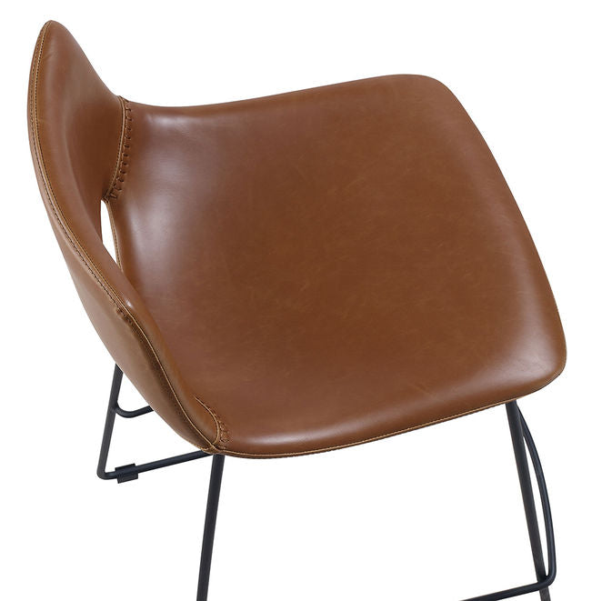 Scaun bar maro din piele ecologica Zahara Kave Home