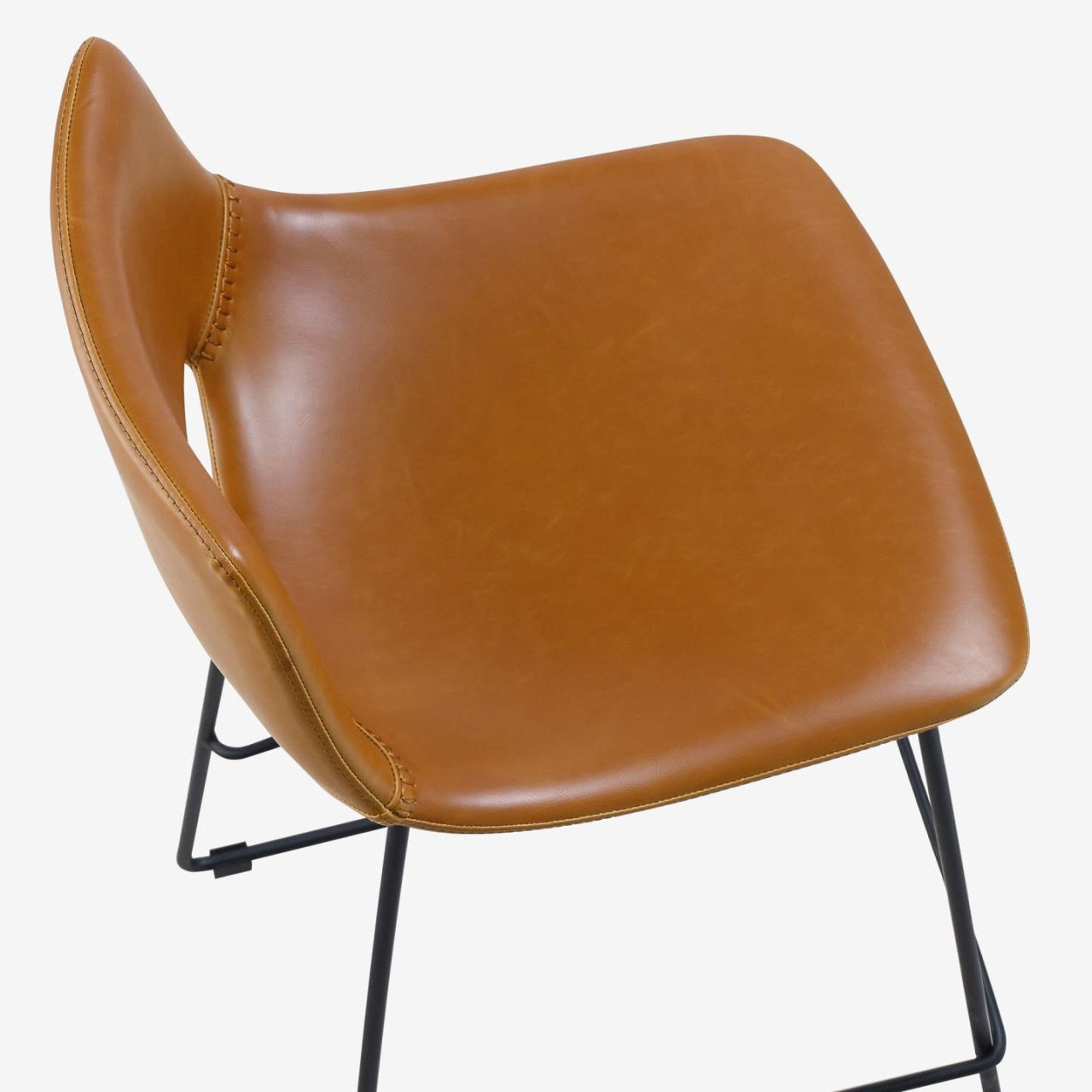 Scaun bar maro din piele ecologica Zahara Style Kave Home