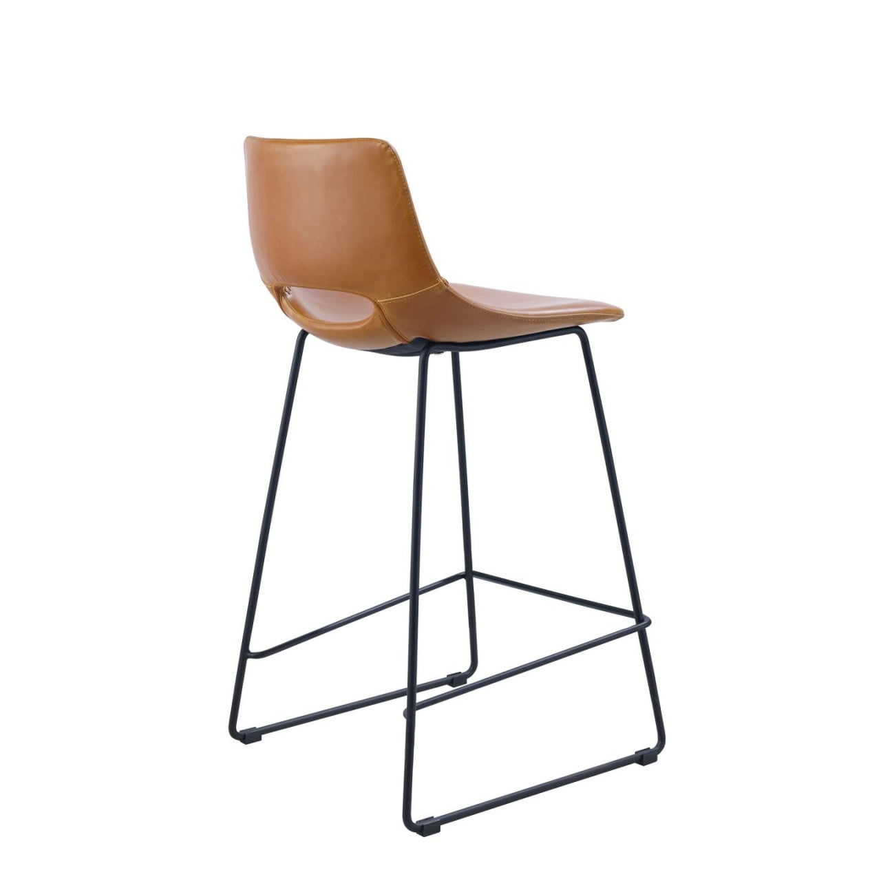 Scaun bar maro din piele ecologica Zahara Style Kave Home