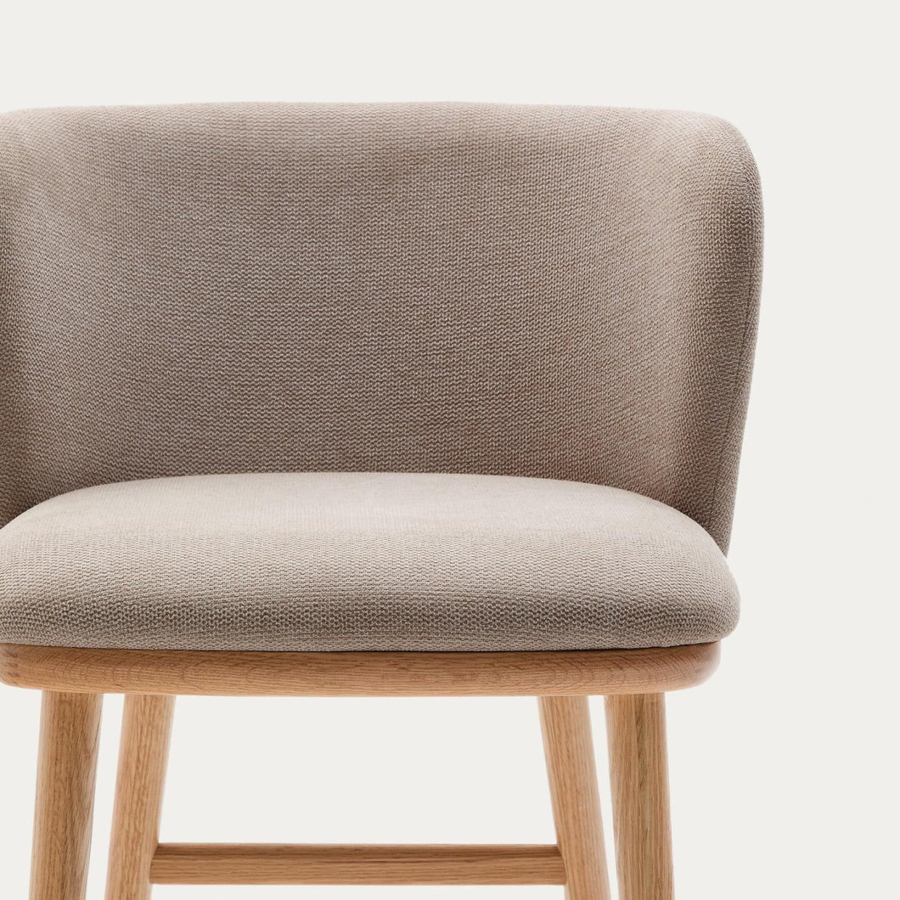 Scaun bar maro din textil Ciselia High Chenille Kave Home