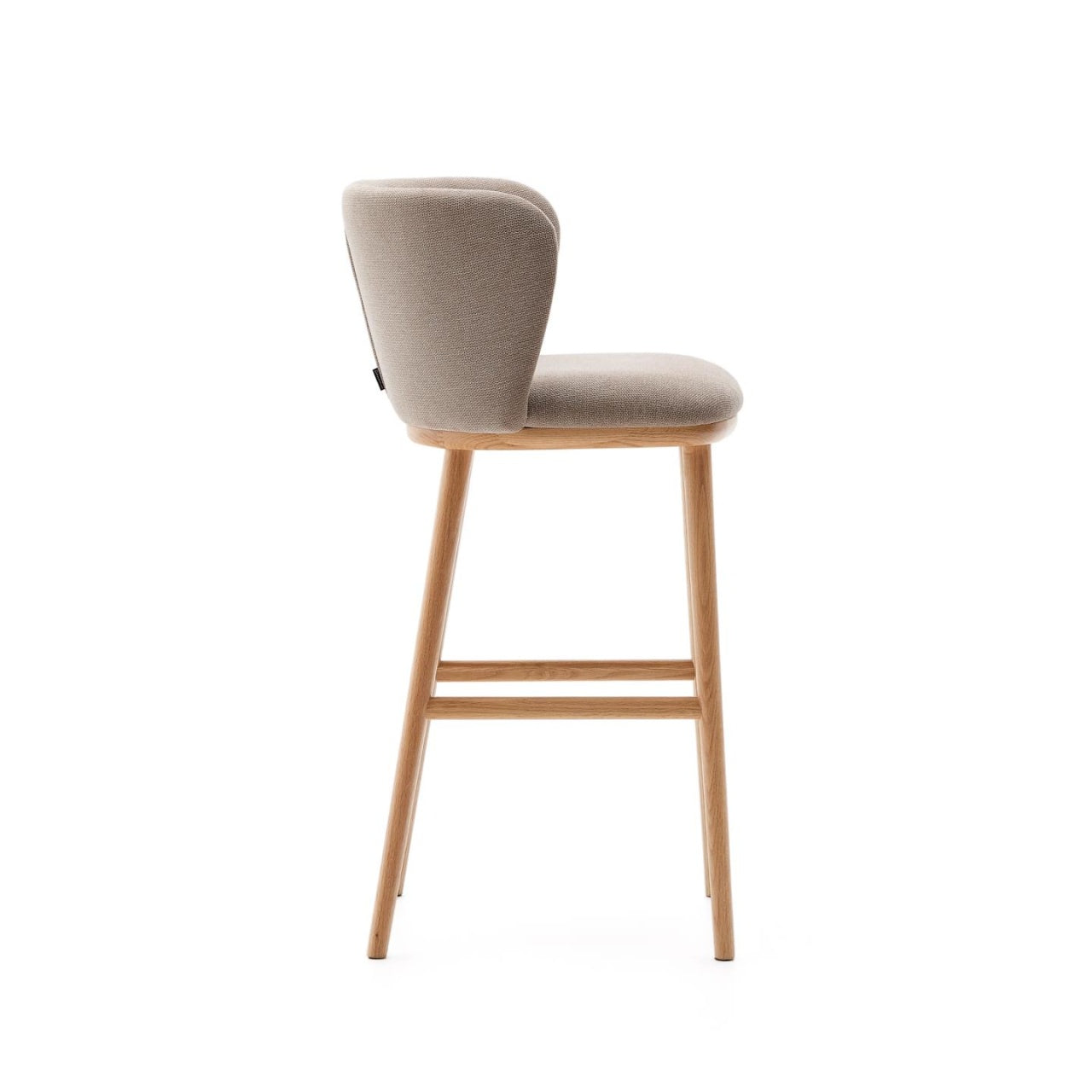 Scaun bar maro din textil Ciselia High Chenille Kave Home