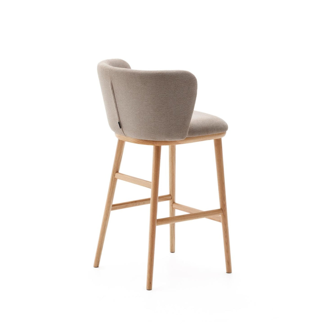 Scaun bar maro din textil Ciselia Low Chenille Kave Home