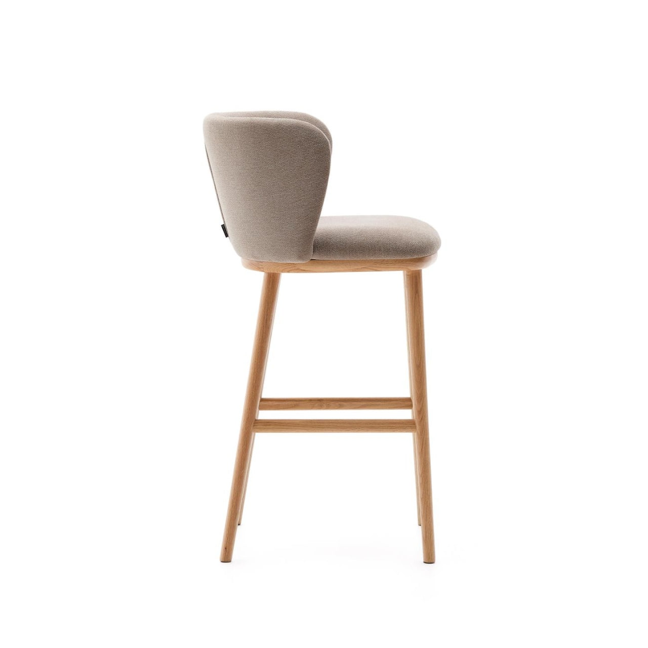 Scaun bar maro din textil Ciselia Low Chenille Kave Home