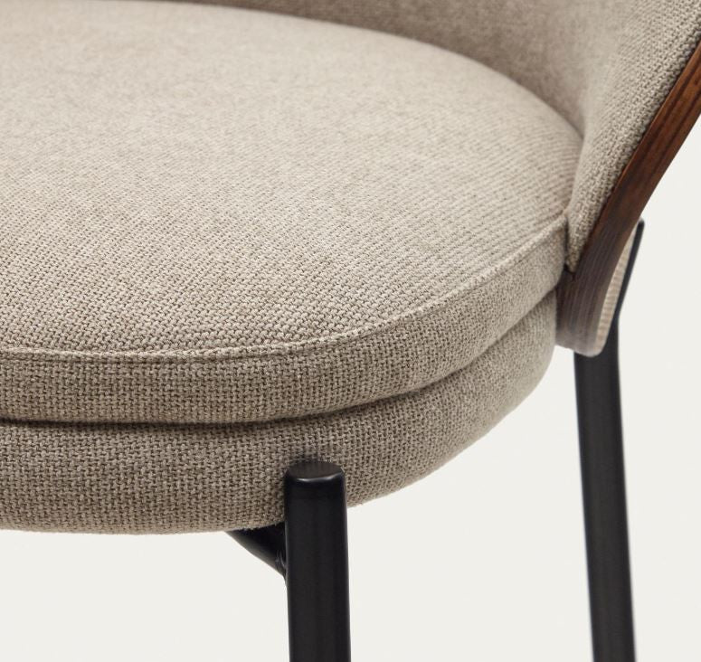 Scaun bar maro din textil Eamy Kave Home