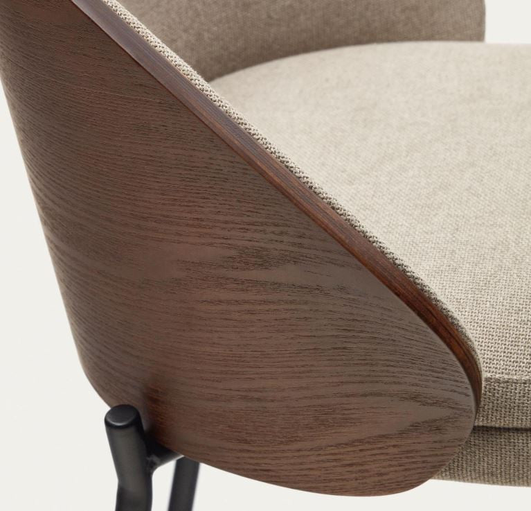 Scaun bar maro din textil Eamy Kave Home