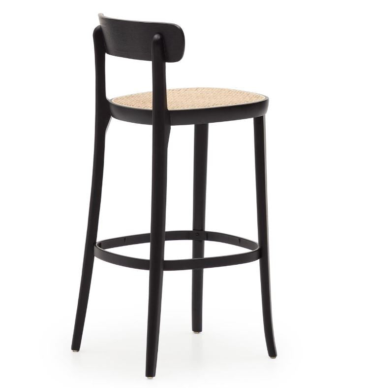 Scaun bar negru din lemn Romane Kave Home
