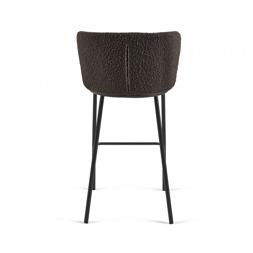 Scaun bar negru din textil Ciselia Kave Home