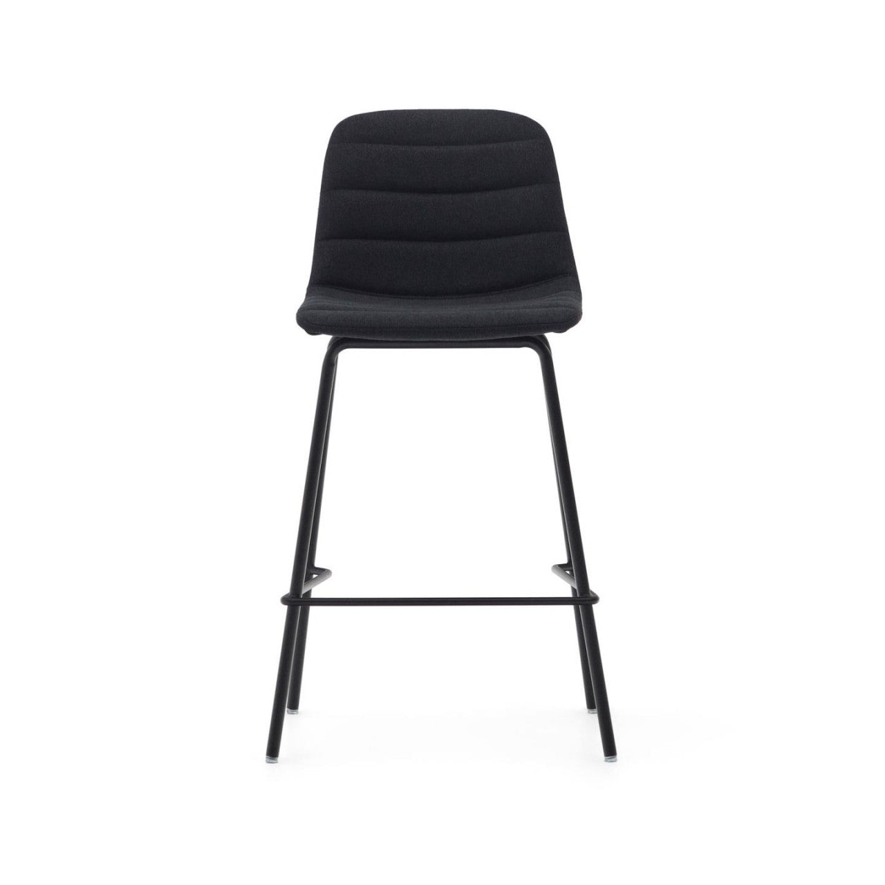 Scaun bar negru din textil Zunilda Kave Home