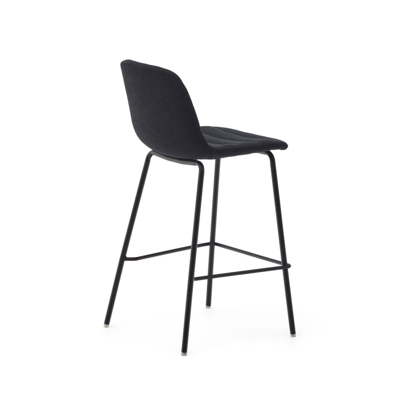 Scaun bar negru din textil Zunilda Kave Home