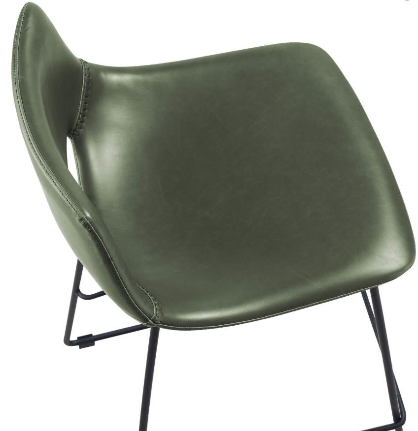 Scaun bar verde din piele ecologica Zahara Style Kave Home
