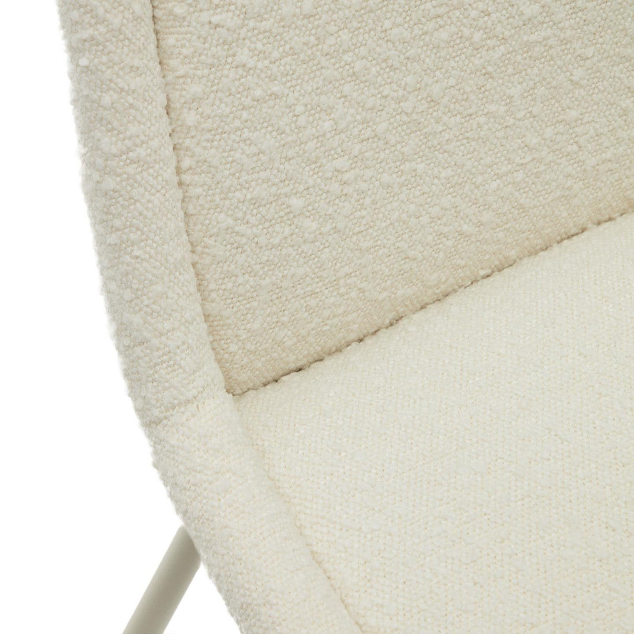 Scaun dining alb din textil Aimin Fleece Kave Home