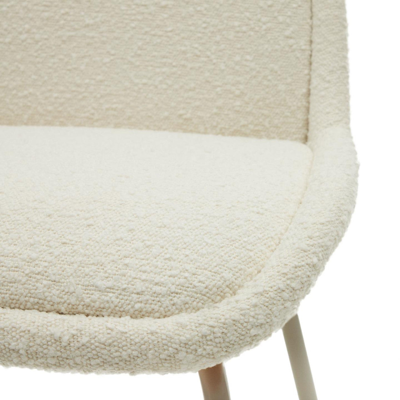 Scaun dining alb din textil Aimin Fleece Kave Home