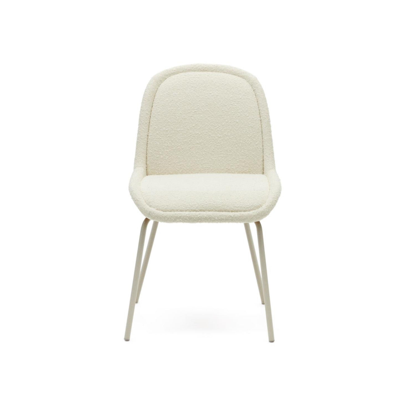 Scaun dining alb din textil Aimin Fleece Kave Home