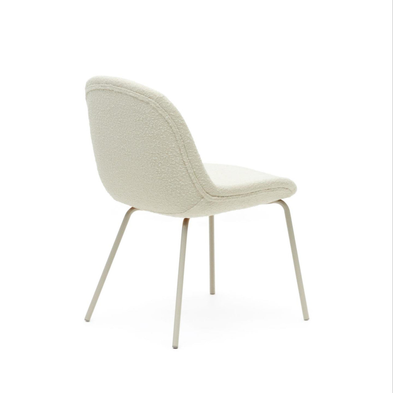 Scaun dining alb din textil Aimin Fleece Kave Home