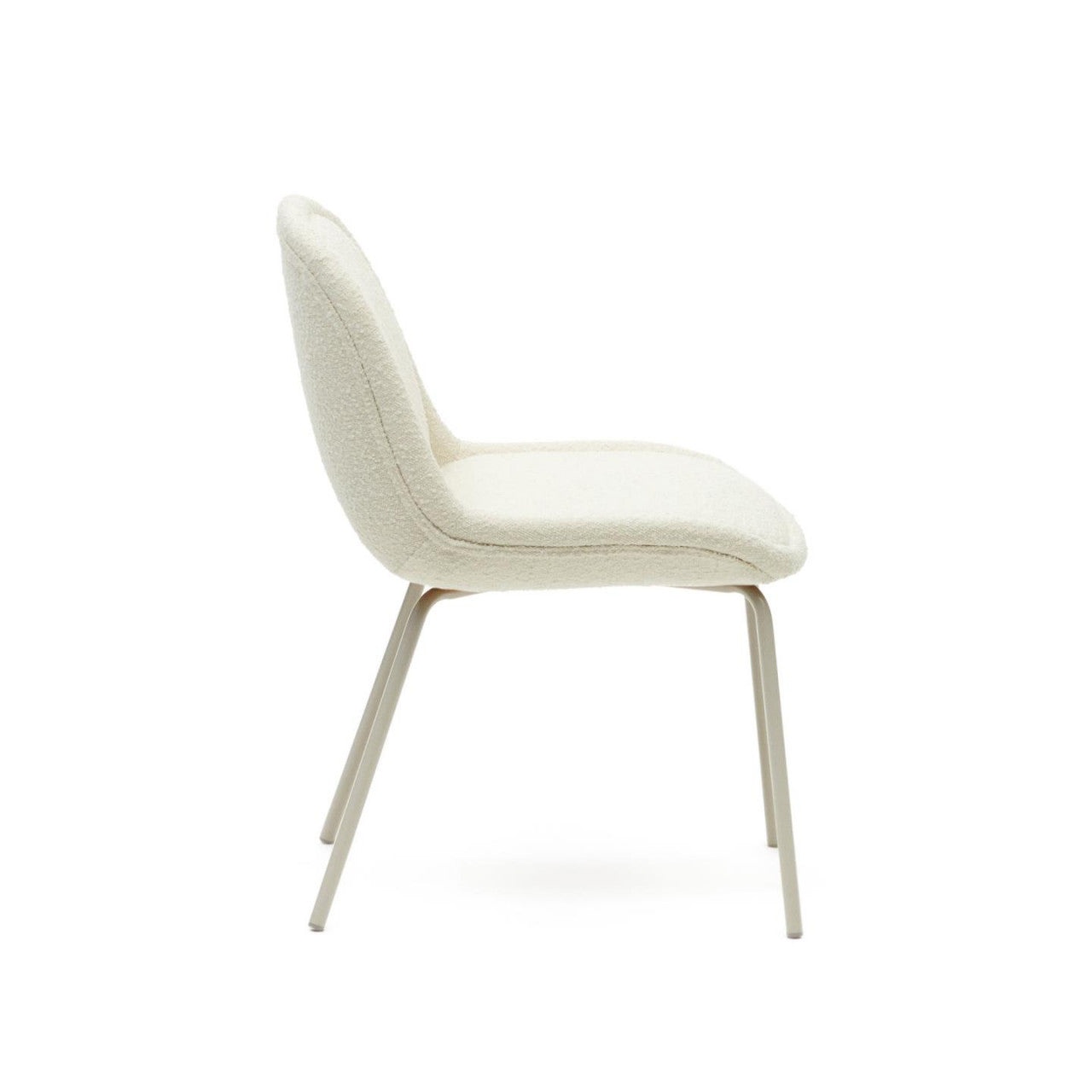 Scaun dining alb din textil Aimin Fleece Kave Home