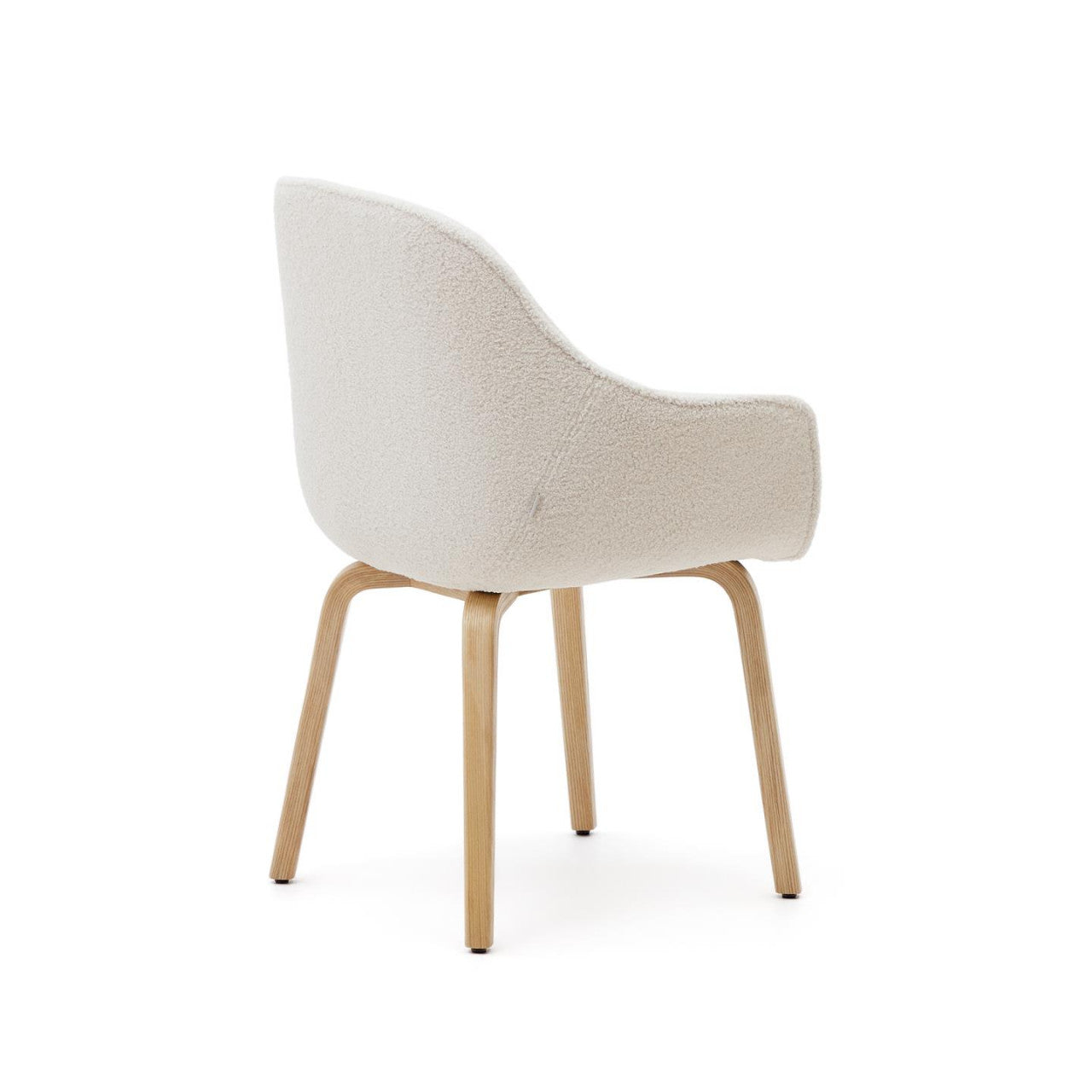 Scaun dining alb din textil Aleli Shearling Kave Home