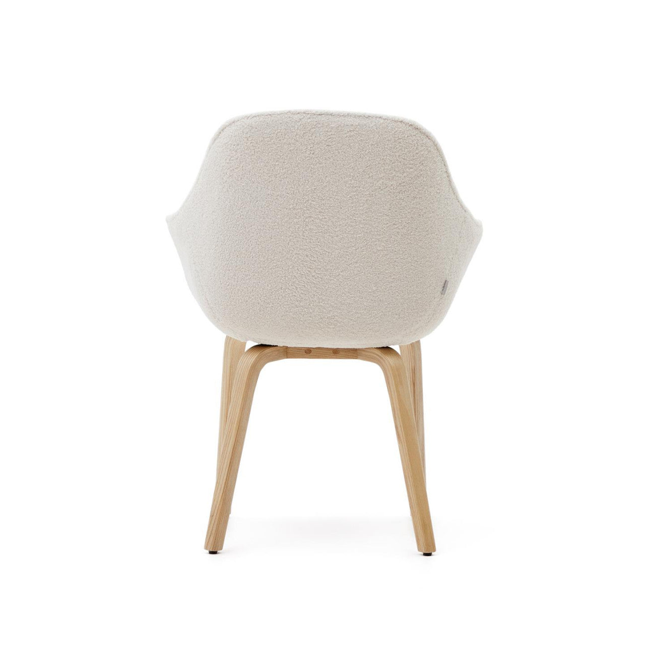 Scaun dining alb din textil Aleli Shearling Kave Home