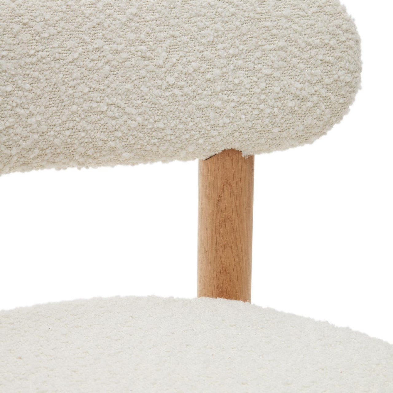 Scaun dining alb din textil Nebai Kave Home