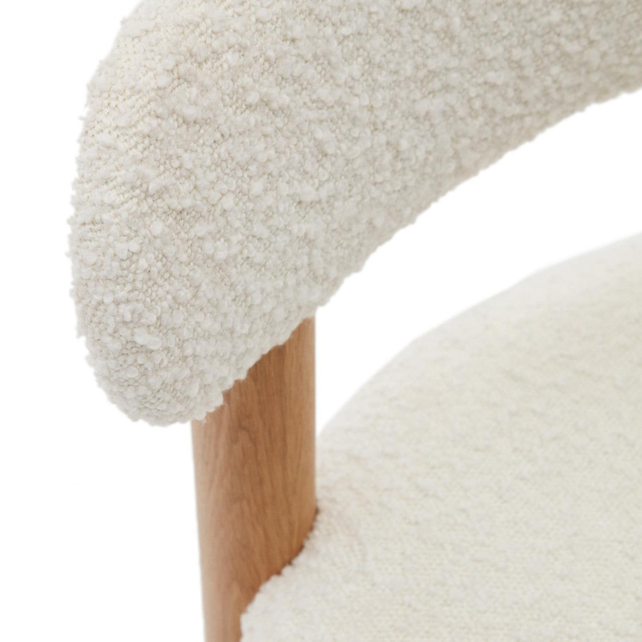 Scaun dining alb din textil Nebai Kave Home