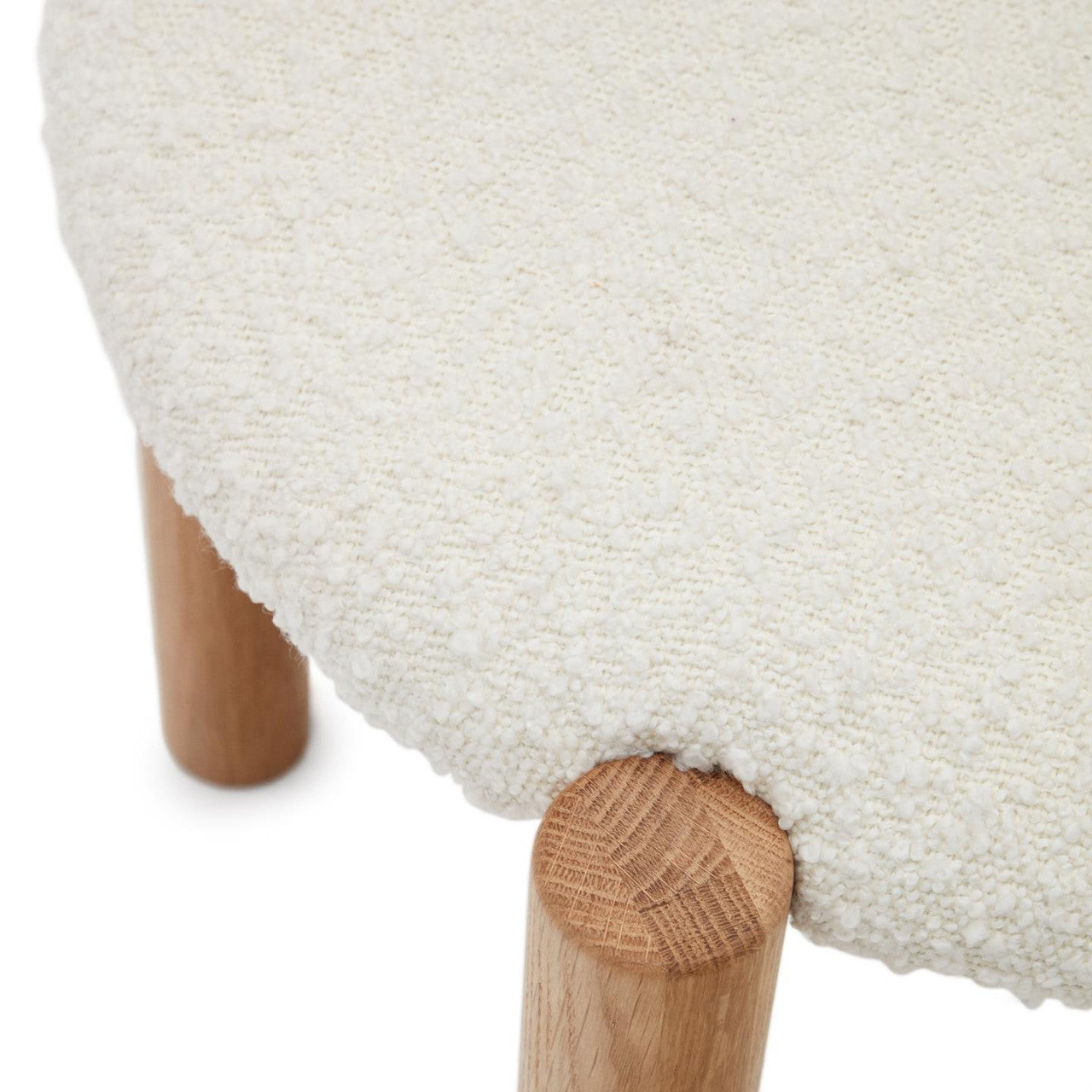 Scaun dining alb din textil Nebai Kave Home