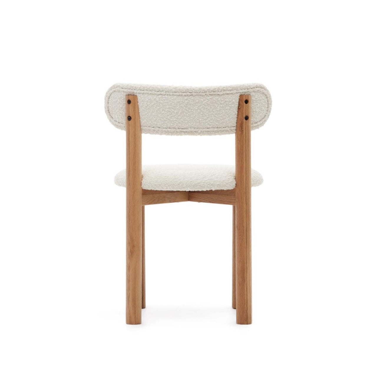 Scaun dining alb din textil Nebai Kave Home