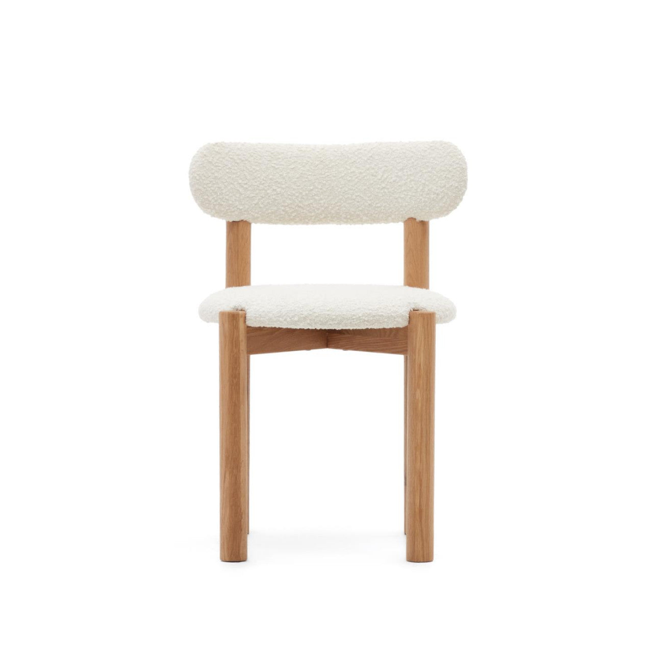 Scaun dining alb din textil Nebai Kave Home