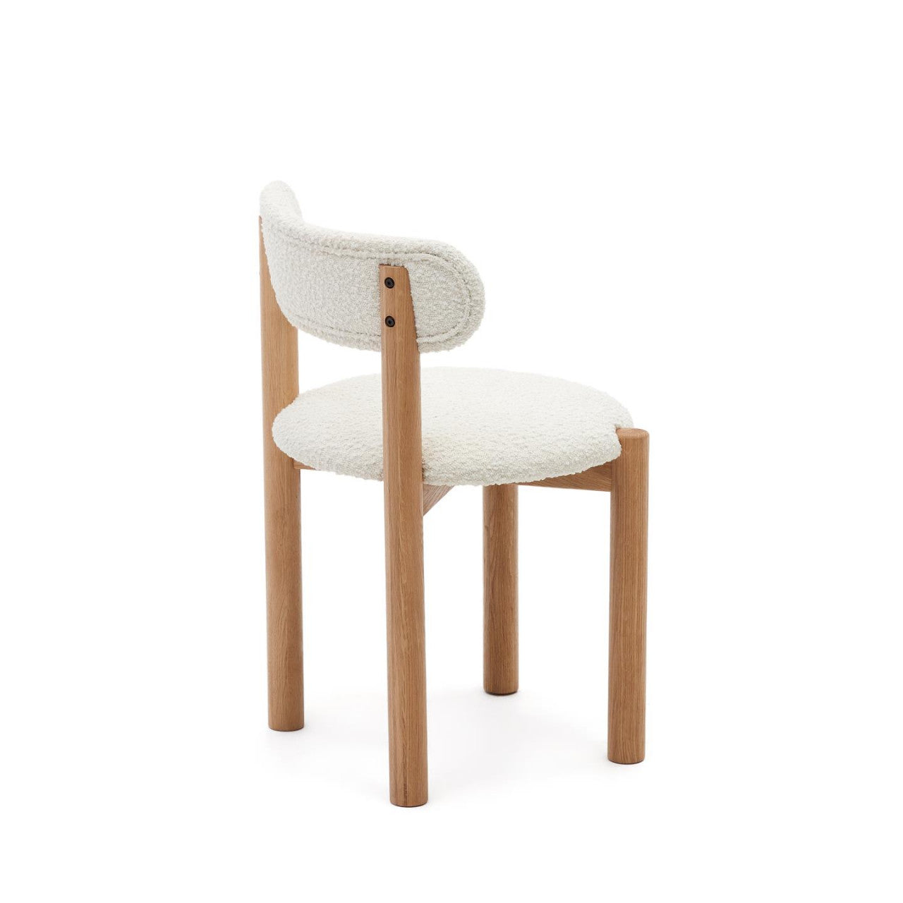 Scaun dining alb din textil Nebai Kave Home