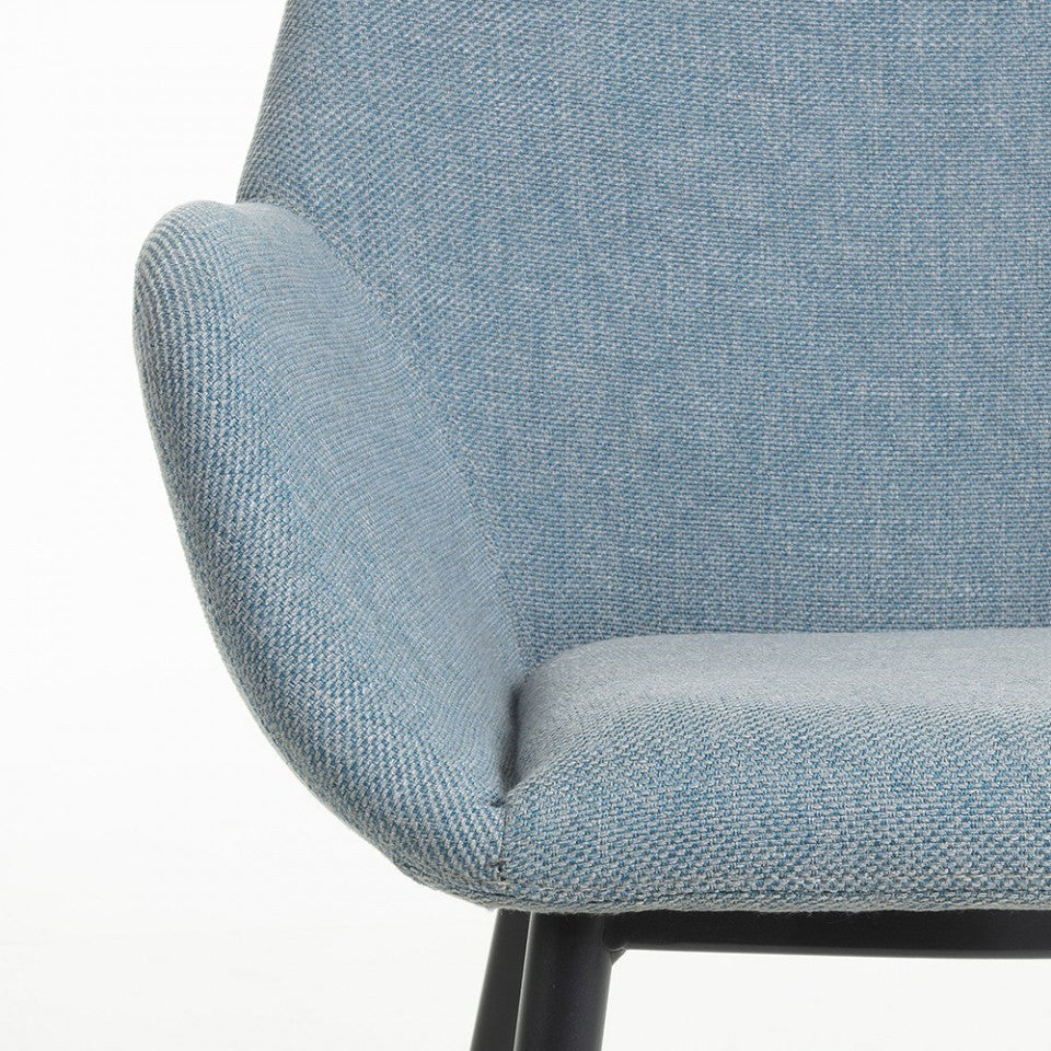 Scaun dining albastru din textil Konna Kave Home