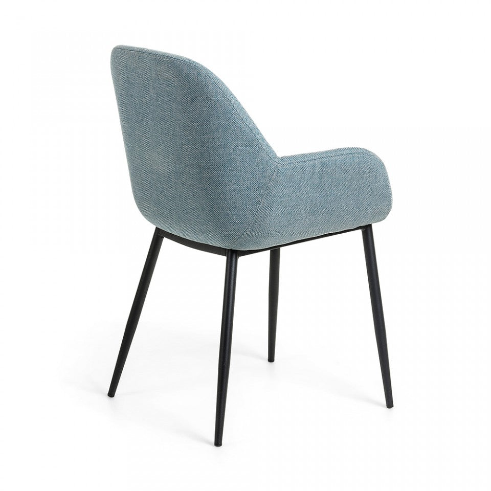 Scaun dining albastru din textil Konna Kave Home