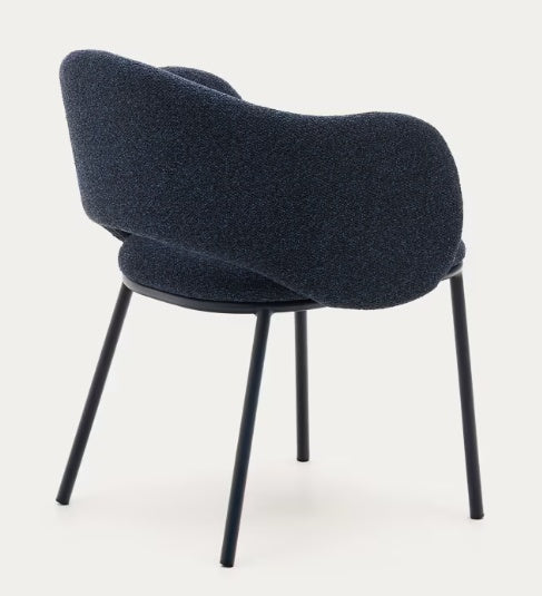 Scaun dining albastru din textil Maina Chenille Kave Home