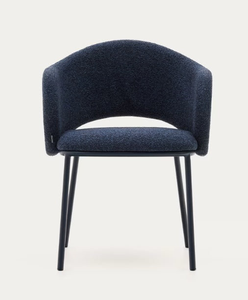 Scaun dining albastru din textil Maina Chenille Kave Home