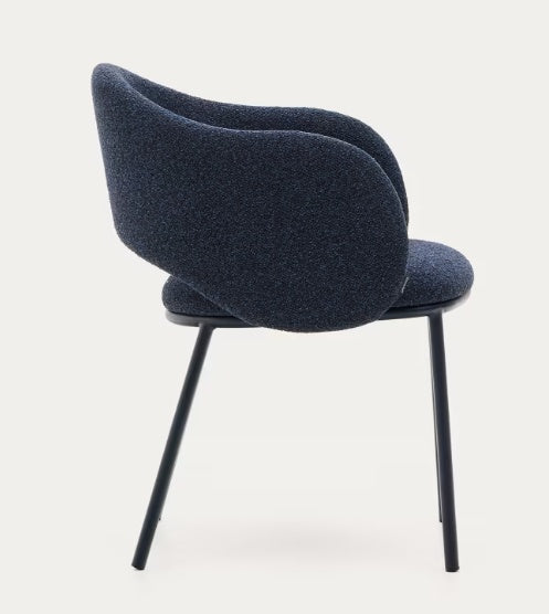 Scaun dining albastru din textil Maina Chenille Kave Home