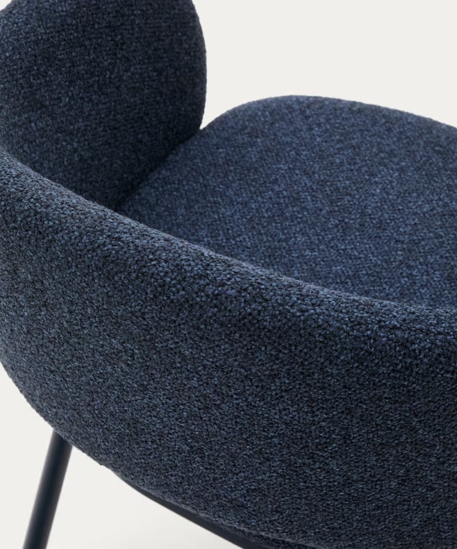 Scaun dining albastru din textil Maina Chenille Kave Home