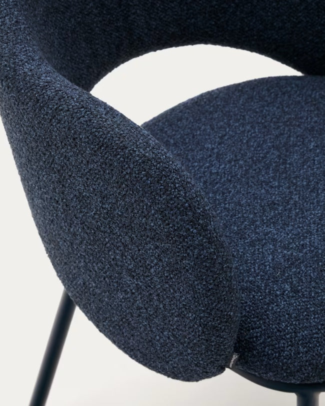 Scaun dining albastru din textil Maina Chenille Kave Home