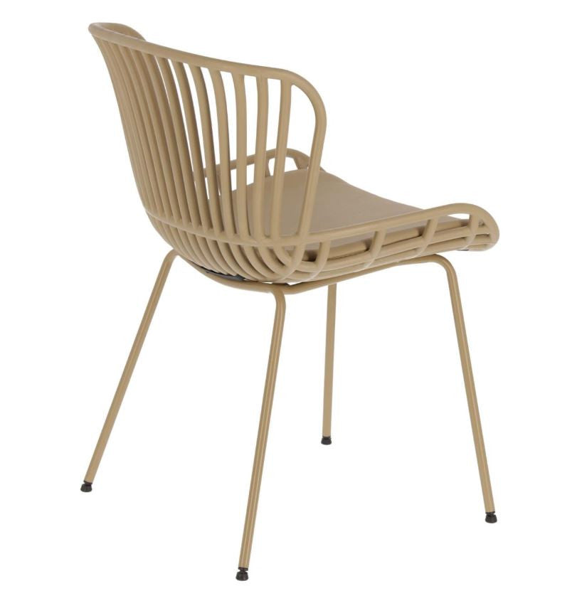 Scaun dining bej din metal Surpik Kave Home