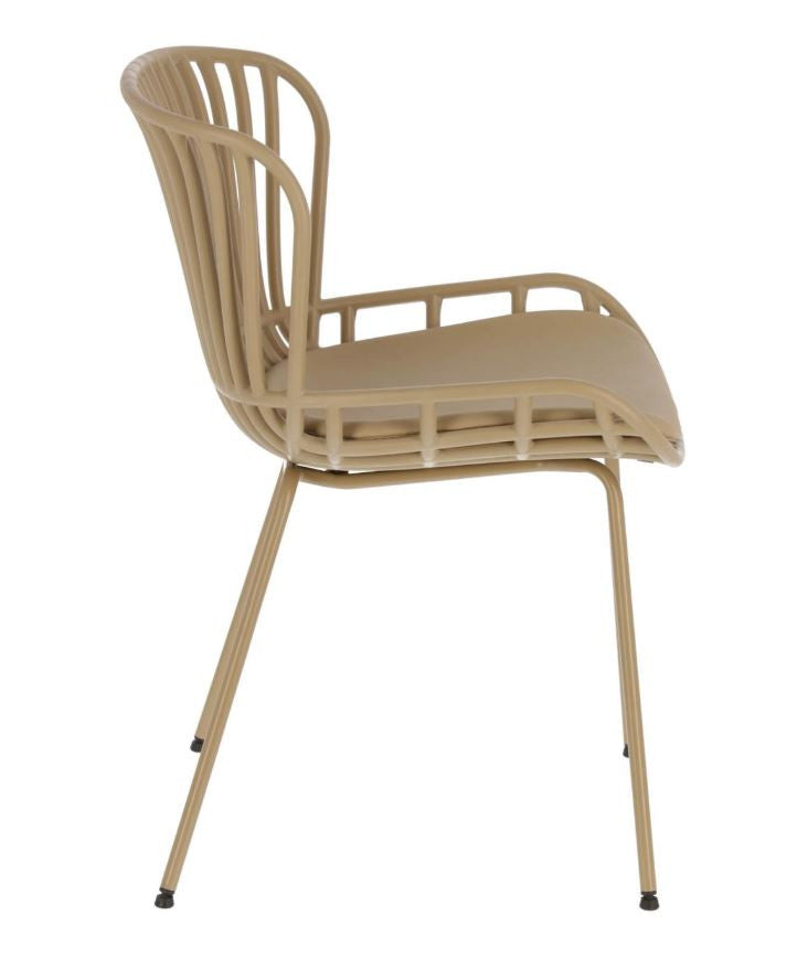 Scaun dining bej din metal Surpik Kave Home
